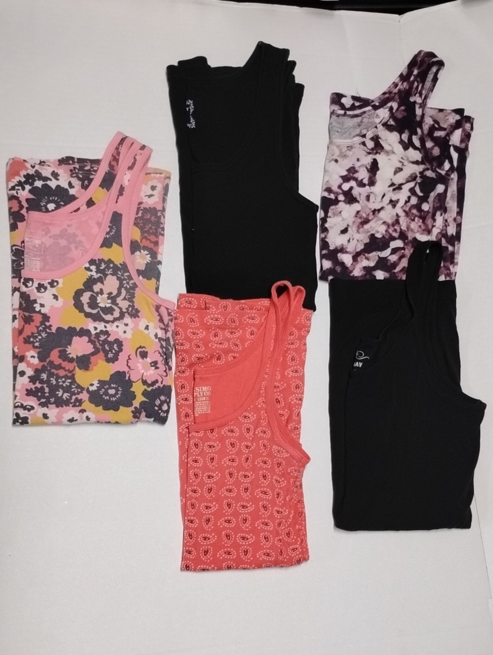 Women's Tank Top Bundle - Black, Pink Floral & Coral Options Large